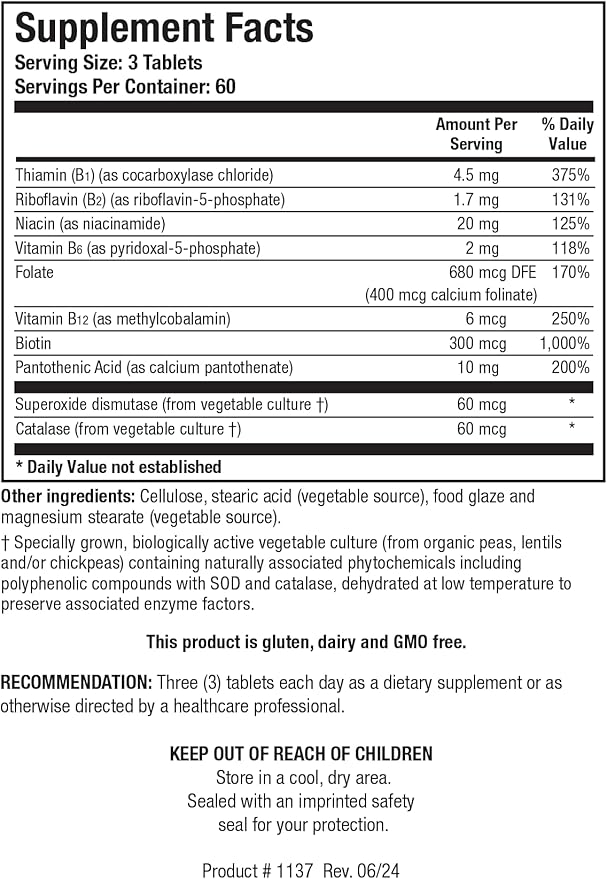 Biotics Research Bio-3B-G Vitamin B Complex, Vitamin B Complex Supplement for Stress, Energy and Adrenal Health Gluten Free Supplement 180 Tablets