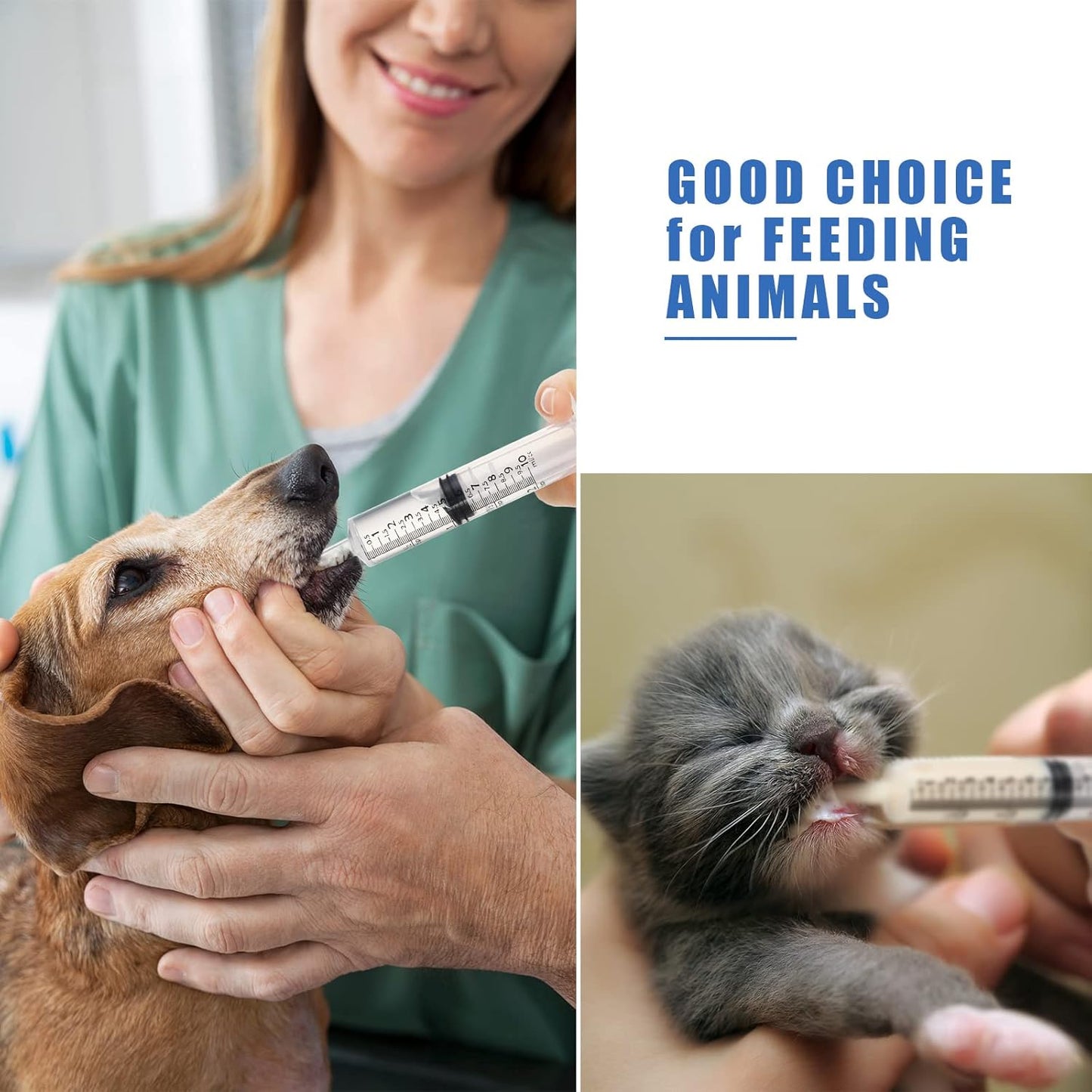 10 Pack Plastic Syringe Liquid Measuring Syringes Without Needle for Epoxy Resin, Craft, Scientific Labs, Feeding Pets Animals, Oil or Glue Applicator (10 ML)
