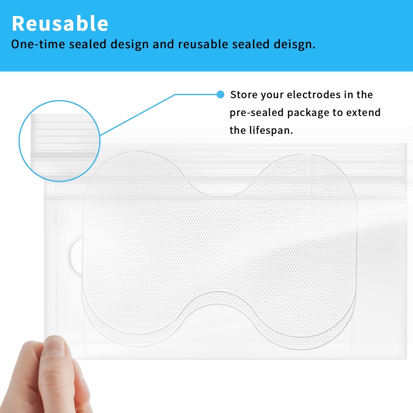 TENS Unit Replacement Pads - Pack of 6 Extra Large Butterfly Shaped Electrode Squares…