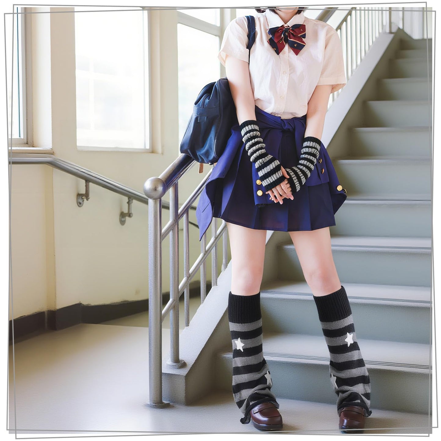 Jspupifip Y2K Leg Warmers for Women, Star Arm Warmers Streetwear Leg Cover Retro Stretchy Dance Accessories for Japanese Harajuke Cosplay Lolita Rave Festival, Anime Cosplay, Aesthetic Outfit