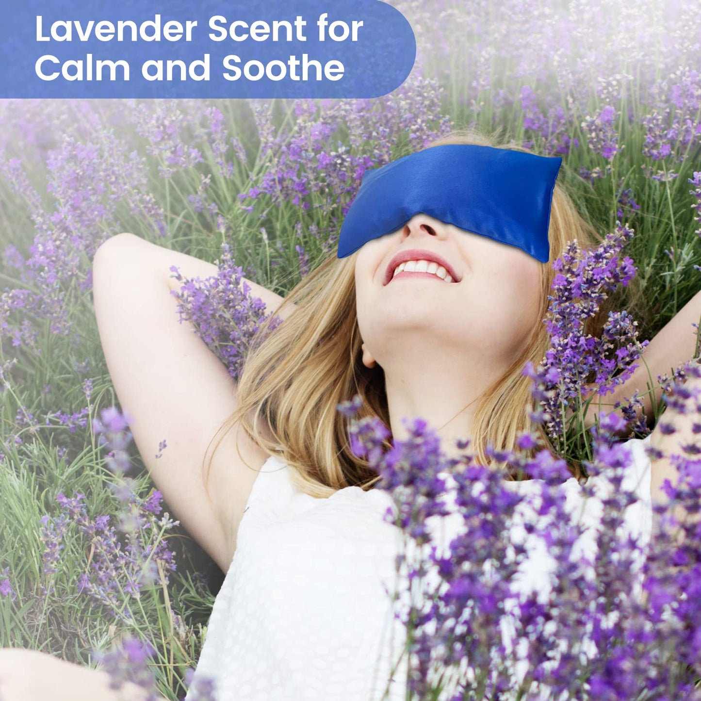 SuzziPad Lavender Eye Pillows for Relaxation with Aromatherapy, Weighted Eye Mask for Sleeping, Meditation, Hot & Cold Eye Compress for Dry Eyes, Relaxation Options for Women, Yoga Eye Pillow, 4 Pack