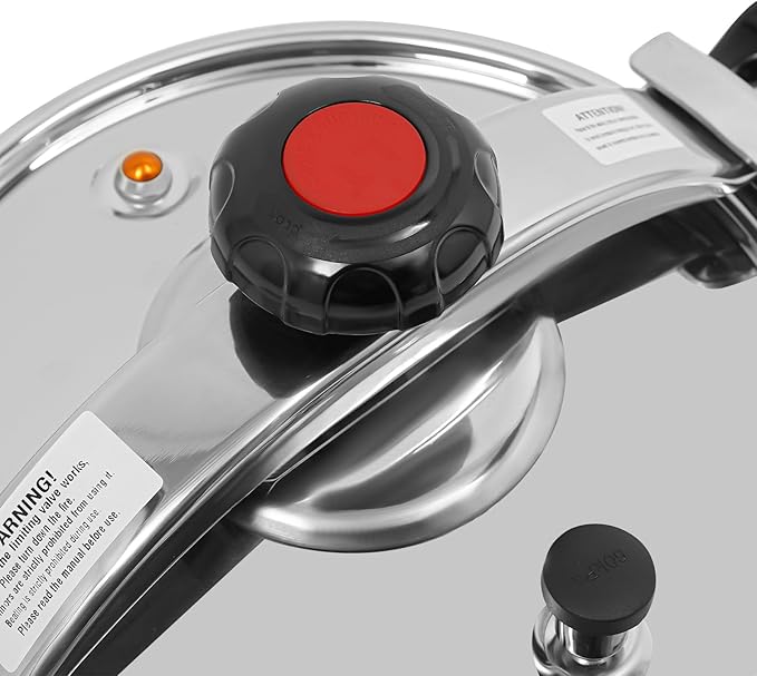 11.6QT Stainless Steel Pressure Cooker, 60Kpa Large Steamer Cooking Pressure Canner, Safety Valves, Compatible with Induction and Gas Stovetops for Family or Commercial