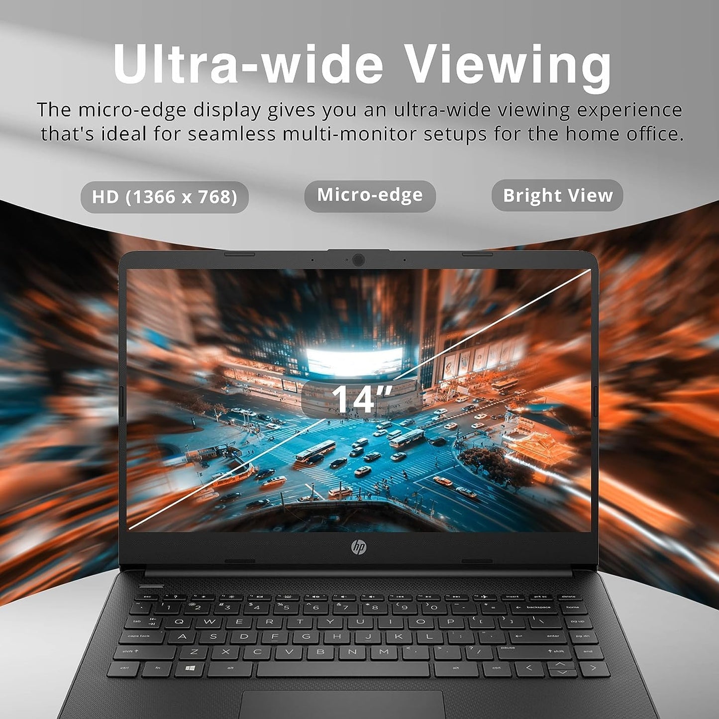 Hp New 14 Hd Ultra Light Thin Laptop, Quad-Core Intel Celeron Processor, 8Gb Ram, 192Gb (64Gb Emmc+ 128Gb Card), Wi-Fi, Upto 11