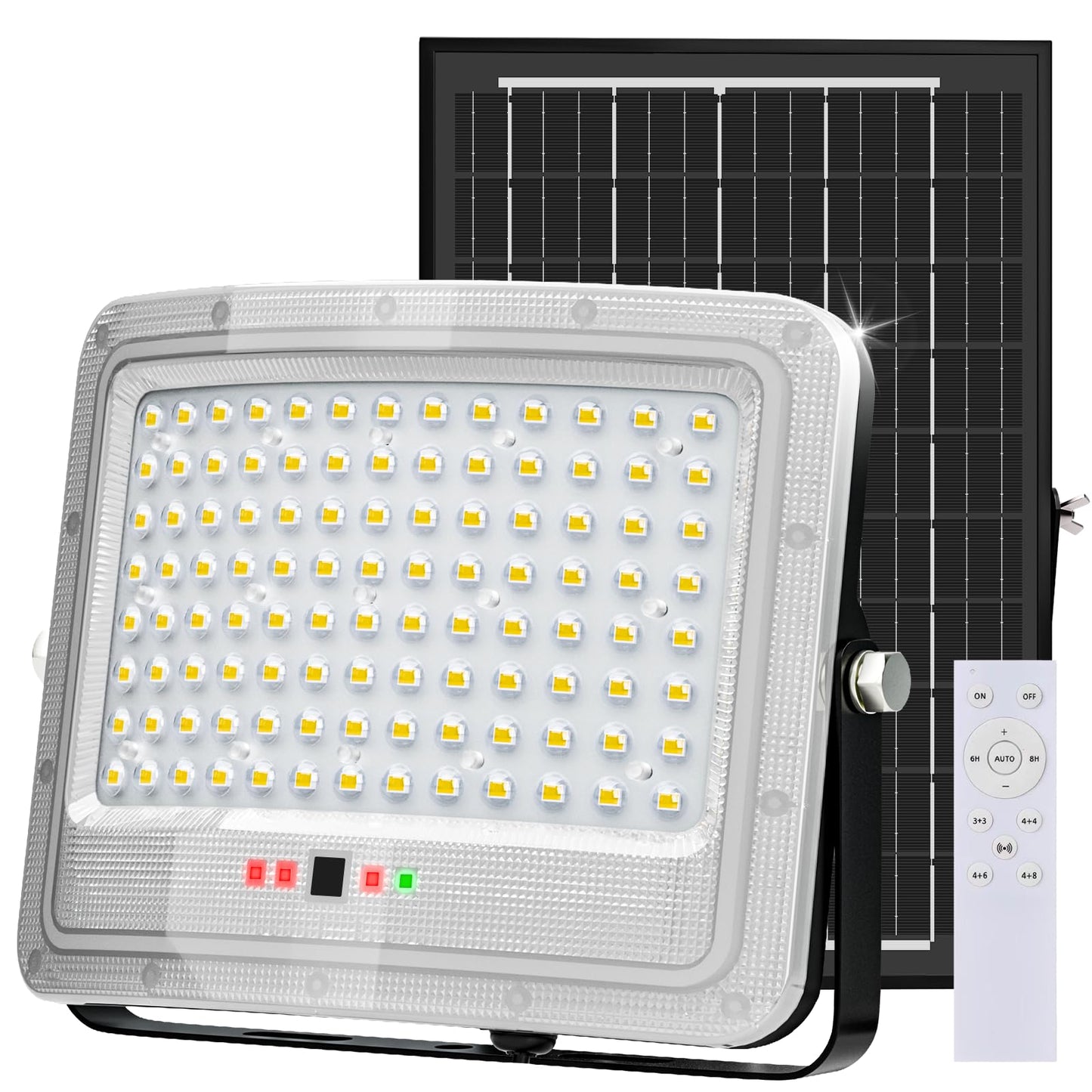 2000W Solar Flood Lights Outdoor   Solar Powered Outside Street Light Dusk To Dawn Waterproof Security Commercial Lighting With 16.4Ft Cables And Motion Sensor For Yard Garage Swimming Pool  Pathway