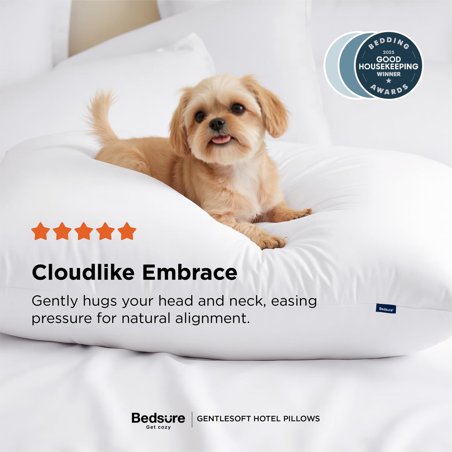 Bedsure Medium Firm Pillows Queen Size, Set of 2, Firm Queen Bed Pillows Hotel Quality Premium Original Down Alternative for Supportive Filling for Side, Back Sleepers