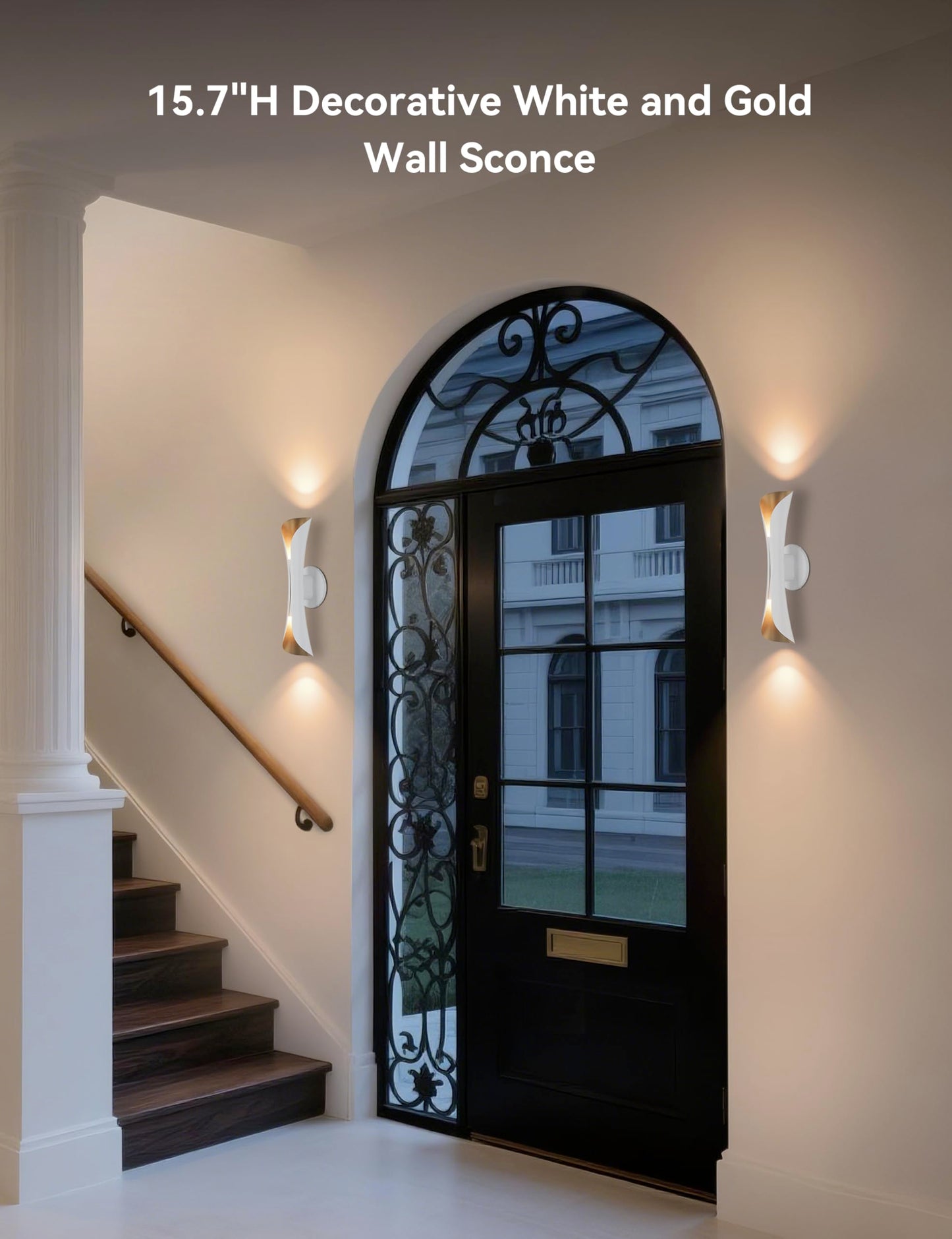 Tubicen Wall Sconce Up And Down Wall Light Indoor Dimmable E12 Home Theater Sconces Wall Lighting 15.7 H Sleek Modern Wall Lights For Living Room Bedroom Stairway Hardwired