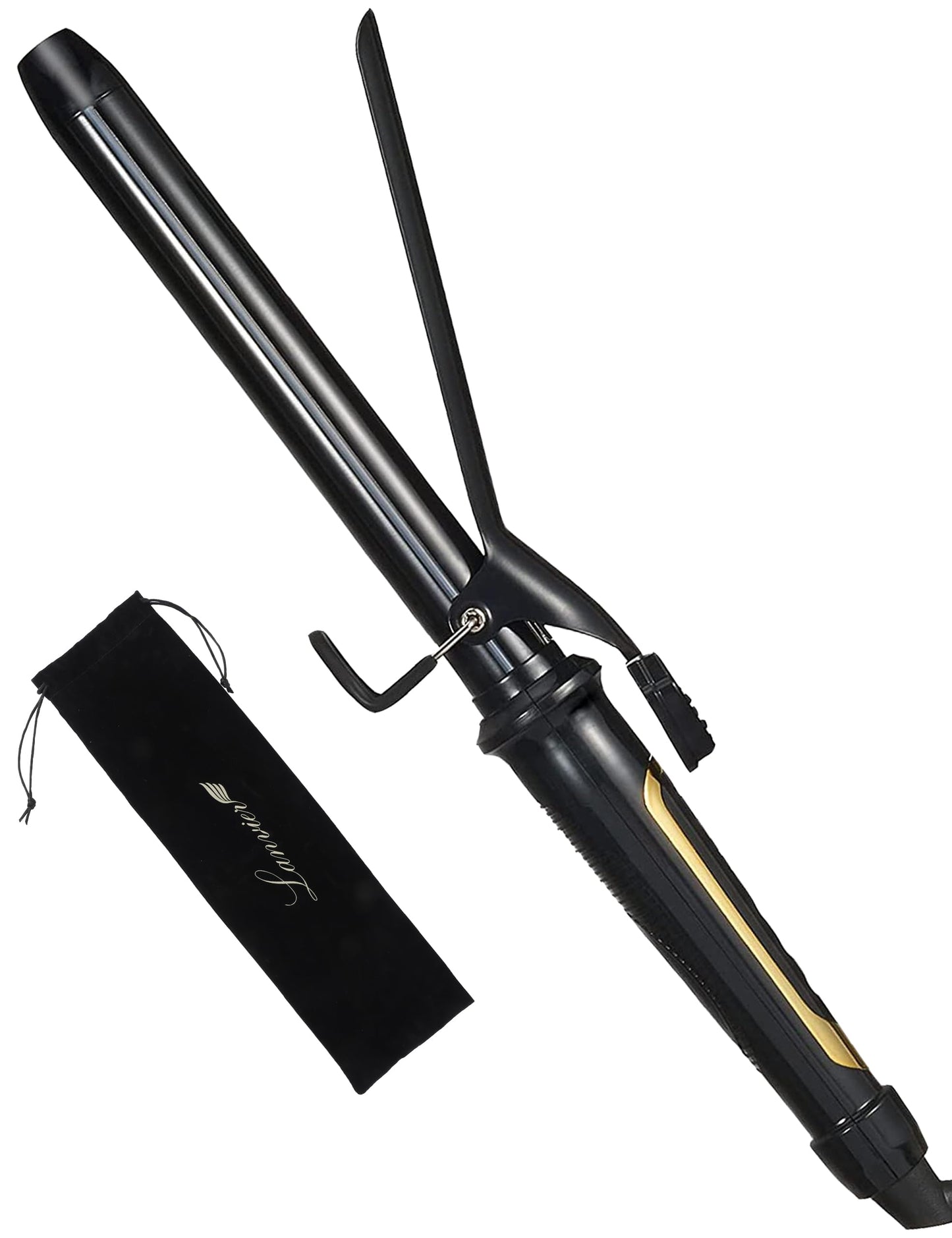 Lanvier 1 Inch Extra Long Hair Curling Iron with Ceramic Tourmaline Barrel, Professional Hair Curler up to 450F with Dual Voltag