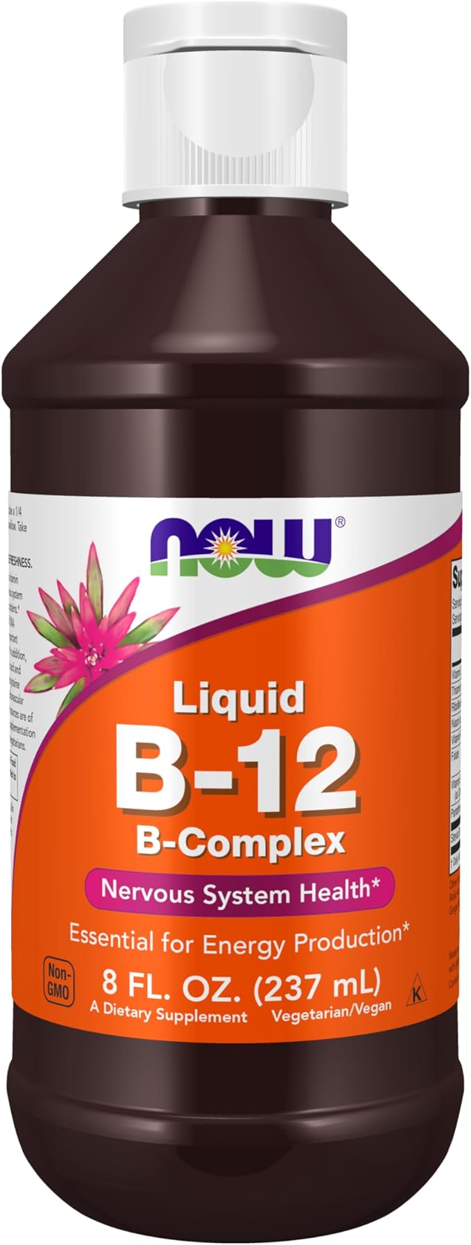 NOW Foods Supplements, Vitamin B-12 Complex Liquid, Energy Production*, Nervous System Health*, 8-Ounce