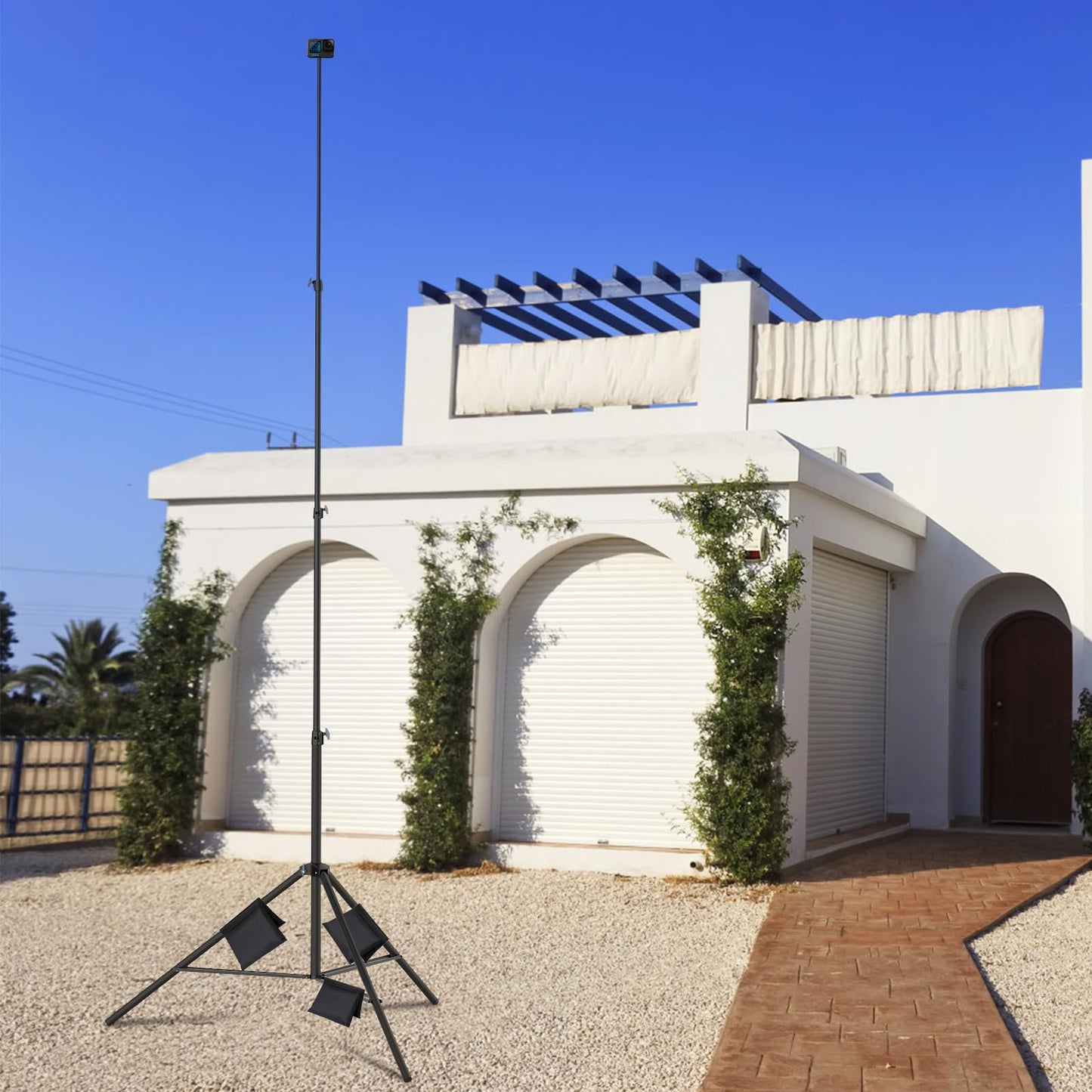 20FT/6M Tripod Stand - Heavy Duty Tripod Stand - Tall Tripods Air-Cushioned Telescoping Light Stand for Photography Overhead Shots, Action Camera, Sports(Aluminum Alloy)