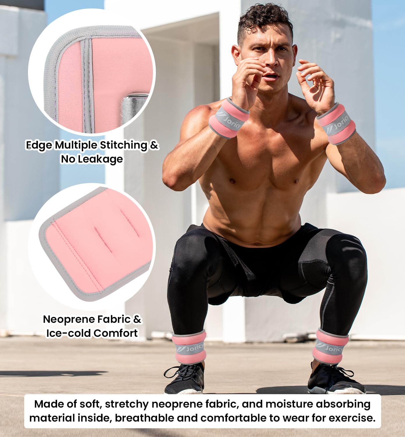 Ankle Weights, Wrist Leg Arm Weights for Women Men Kids with Adjustable Straps, Strength Training Weighted for Jogging, Running, Walking, Fitness, Gym Workout - 1LBS Pair (0.5 LB Each Weight), Light