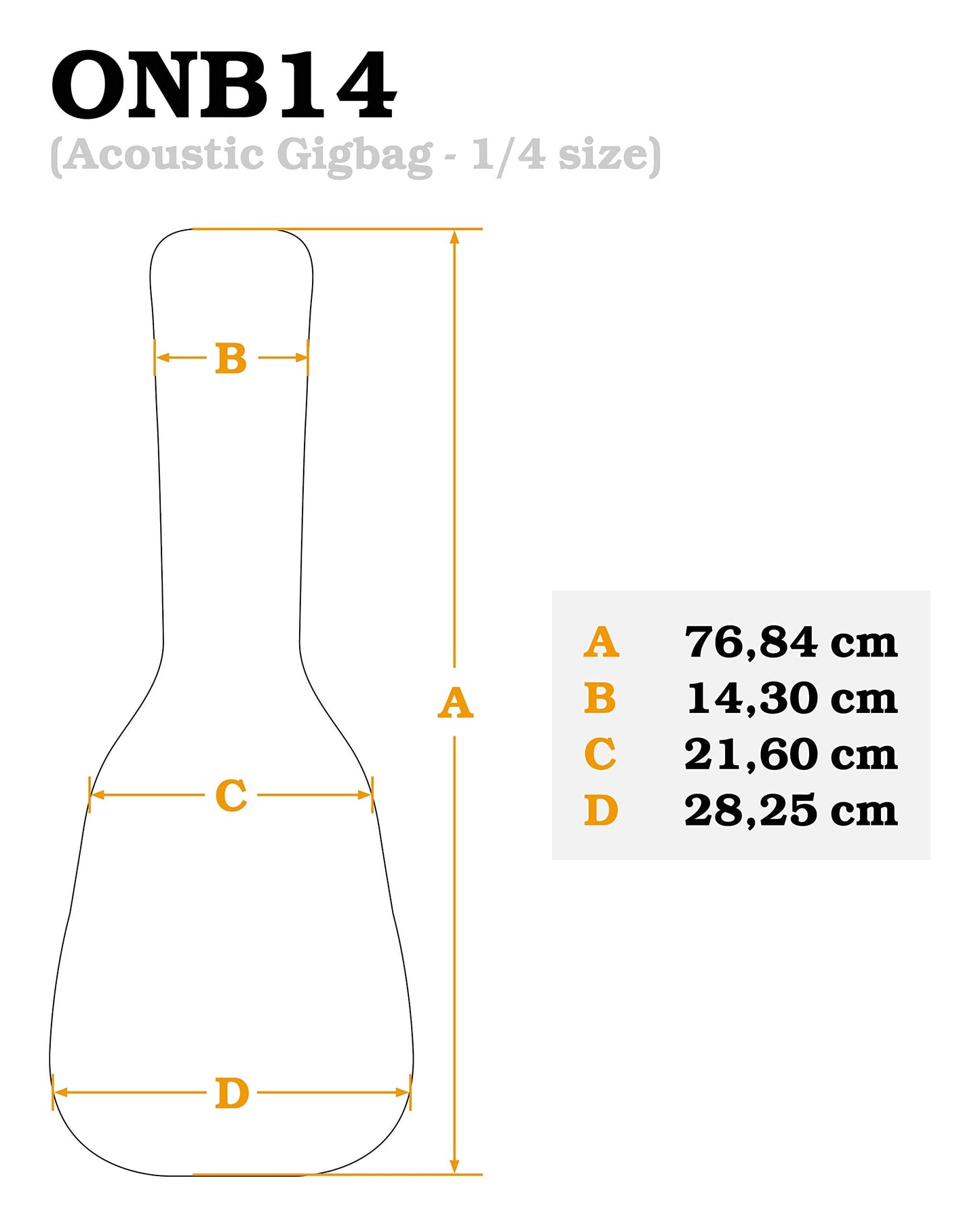 Ortega Guitars 1/2 Size Classical Guitar Pro Deluxe Gig Bag-Extra Thick Padding-Black (Onb12)