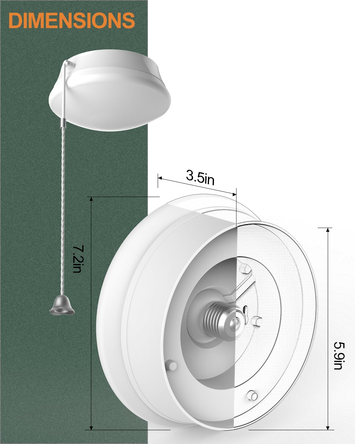 Lightdot 4 Pack 7  Modern Led Ceiling Light With Pull Chain 12W 4000K  1300Lm  125W E26 Bulb Replacement  Energy Saving Flush Mount Ceiling Lighting For Closets/Bedroom/Corridor