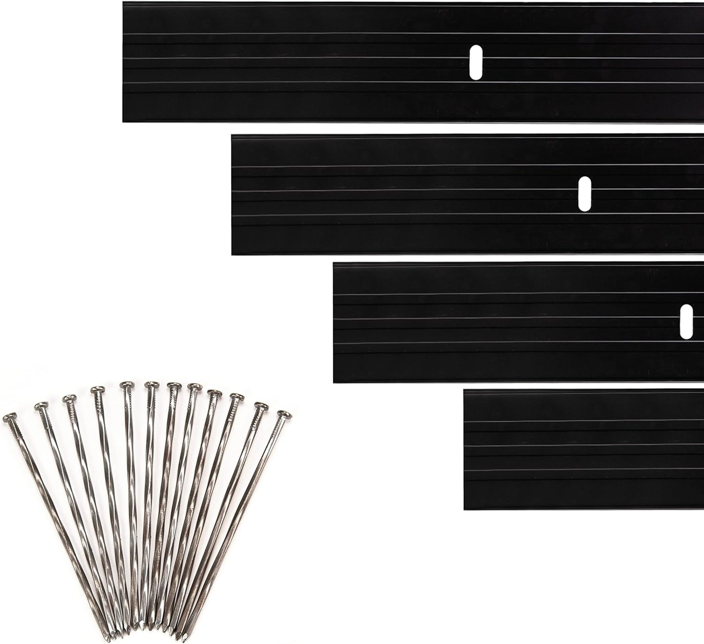 Dreamscape YardEdge Aluminum Landscape Edging - 8 Strips, 6ft Each (48ft Total), Black Duraflex Paint - Professional Quality Landscaping Border, Metal Divider for Lawn, Garden, Flowerbed