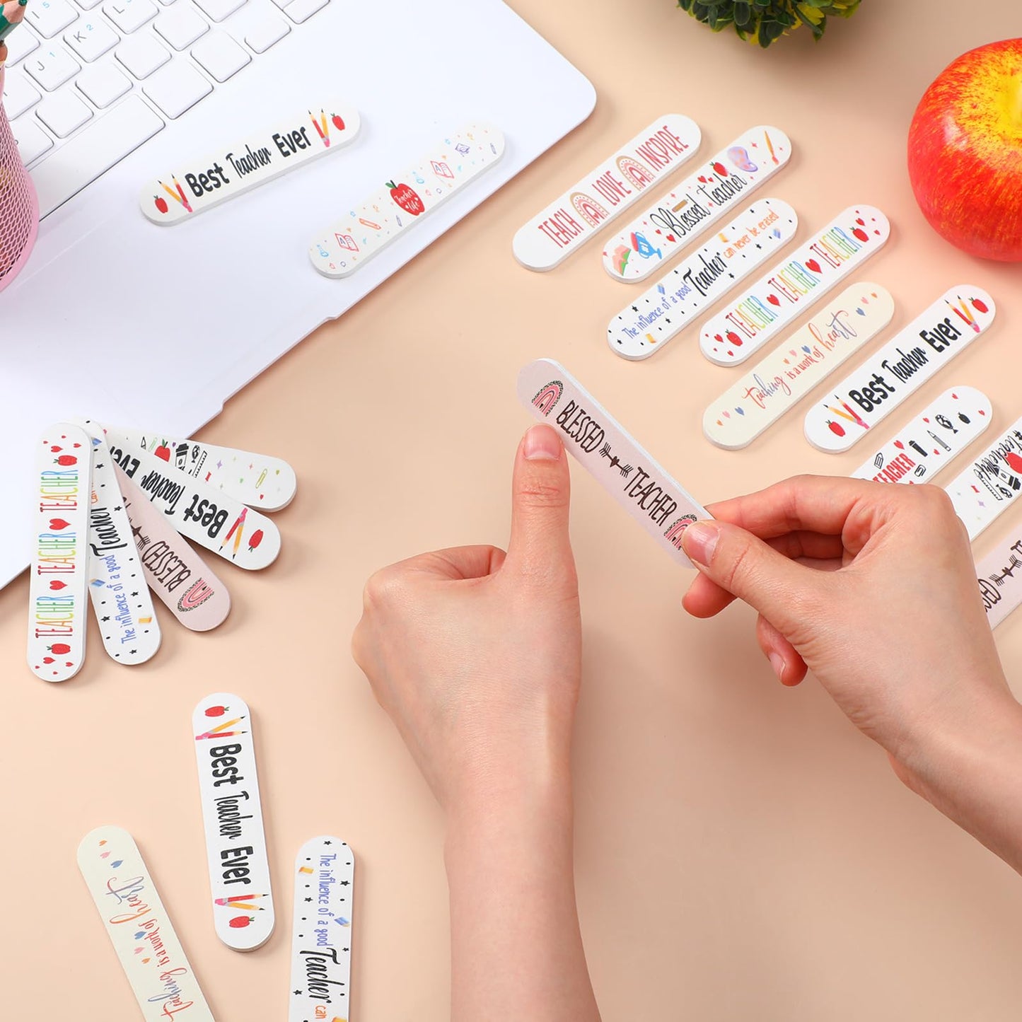 Lanties 50 Pack Christmas Teacher Appreciation Gifts Bulk Teacher Thank You Nail Files Emery Boards Small Spa Party Favors Emplo
