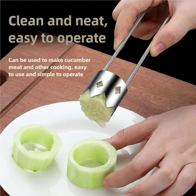 Fruit and Vegetable Corer Pepper Seed Apple Remover Bell Pepper Pineapple Corer Tool Stainless Steel Kitchen Gadget (Pepper strawberry pineapple Corer B)