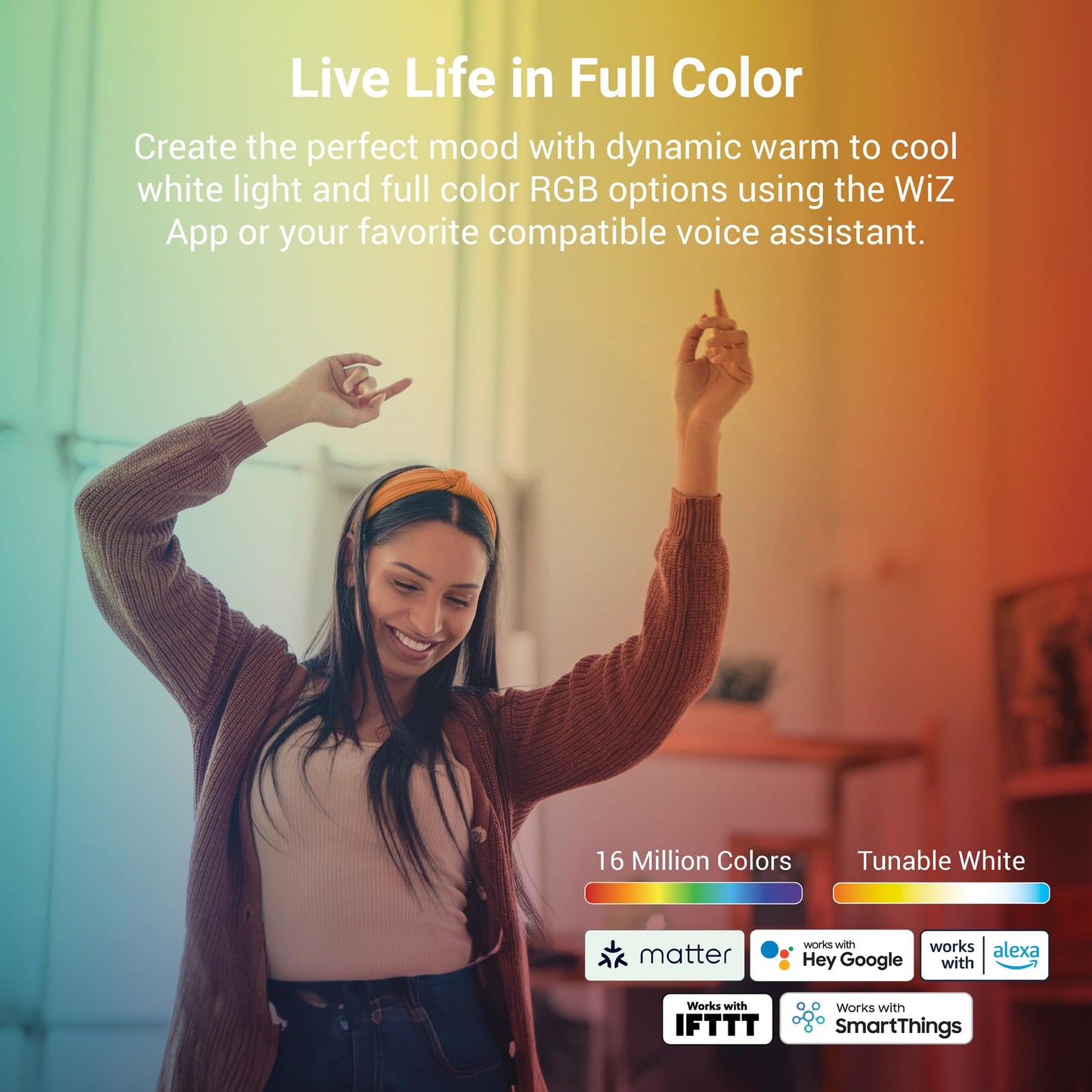 HALO 4" Smart Wi-Fi® Recessed LED Light Powered by WiZ Pro, Dimmable Full Color w/SpaceSense® Motion, Smart Home Ready - RL4069WZRGBWWHR