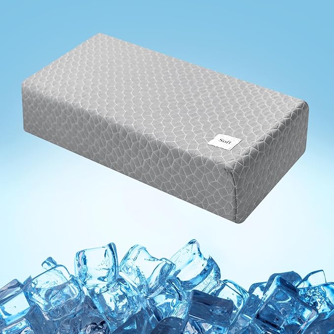 HARBOREST Cooling Cube Pillow - Side Sleeper Pillow for Neck and Shoulder Pain, Memory Foam Pillow Cube Pro with Adjustable Firmness,24"x12"x5", Grey