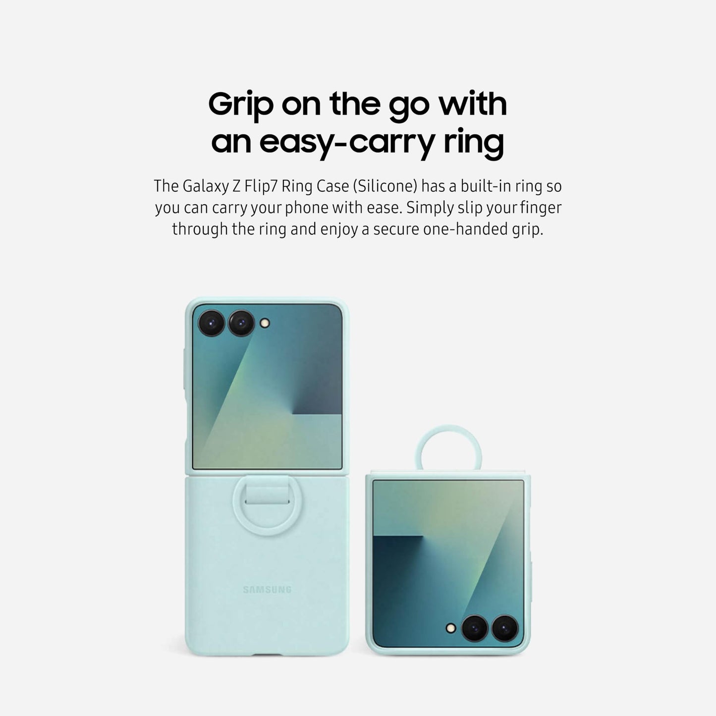 Samsung Galaxy Z Flip7 Official Ring Phone Case Silicone, Easy To Carry, Soft, Sleek, Us Version, Coral Red