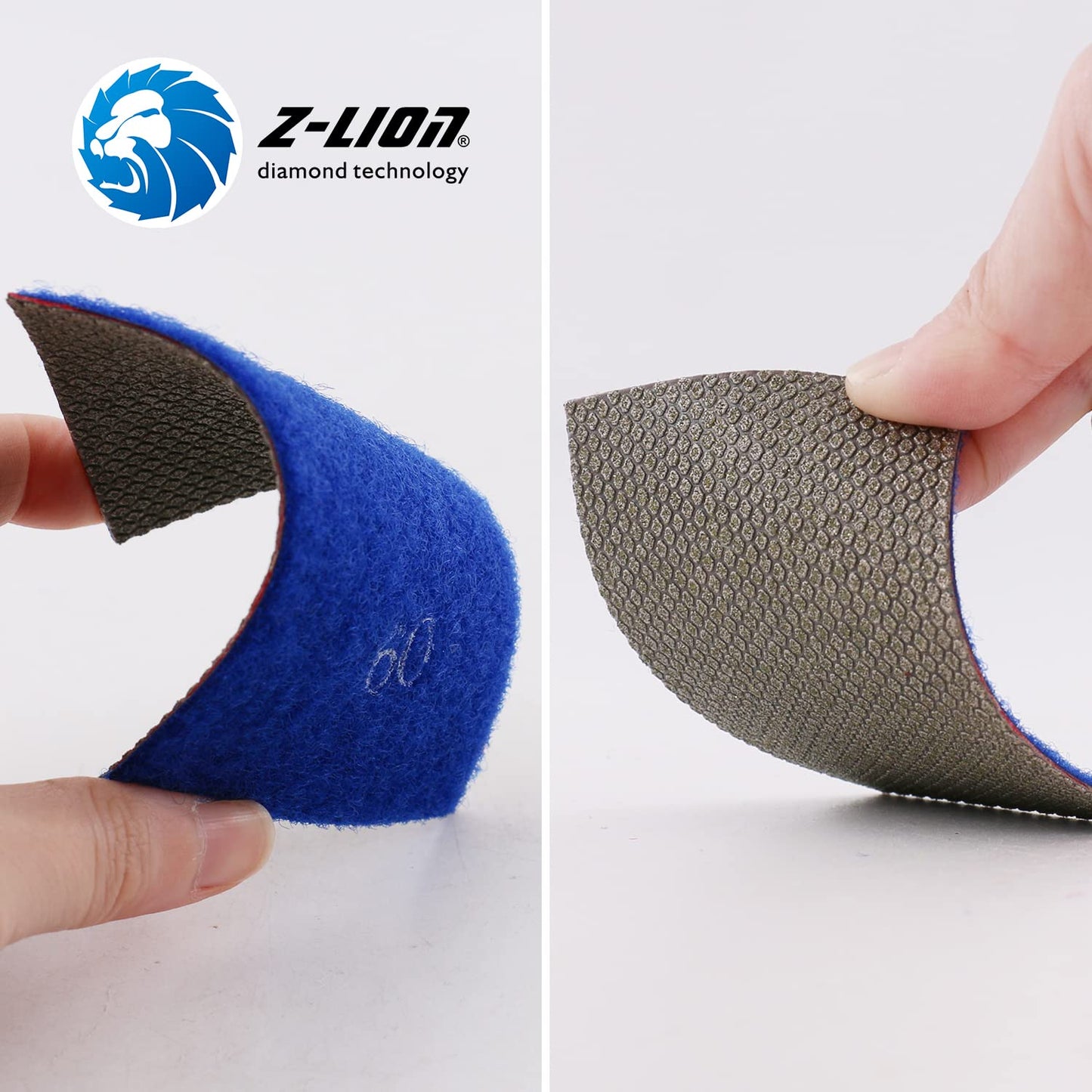 Z-Lion Diamond Abrasive Paper Sheets 60 Grit Diamond Sandpaper Nylon Back for Grinding Stone Glass Ceramic(1 Pcs)