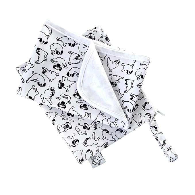 Flockthree Waterproof Baby Diaper Changing Pad with Storage Bag (28.7" X 19.7") Washable Wipeable Reusable Leak Proof Diaper Travel Mat Station Changing Mattress Liner Cribs Bed Cover, Dogs