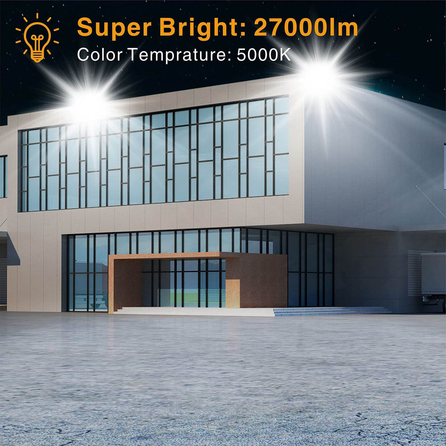 Stasun Led Flood Light Outdoor  300W 27000Lm Outdoor Lighting With 330 Lighting Angle  5000K  3 Adjustable Heads  Ip66 Waterproof Led Exterior Security Area Lights For Yard  Stadium  Parking Lot