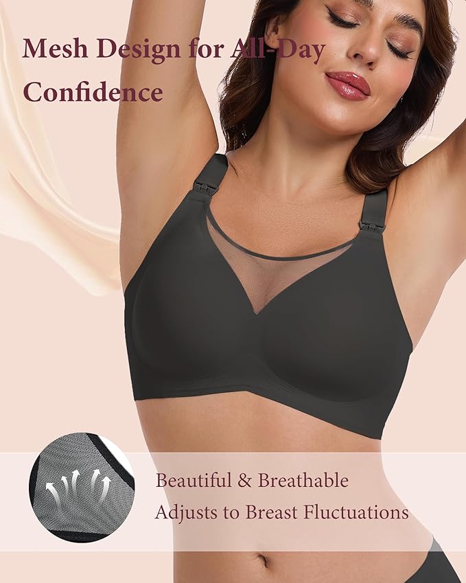 Vinfact 3 Pack Nursing Bras for Breastfeeding Comfort Maternity Bras for Pregnancy Wireless Seamless Breastfeeding Bras