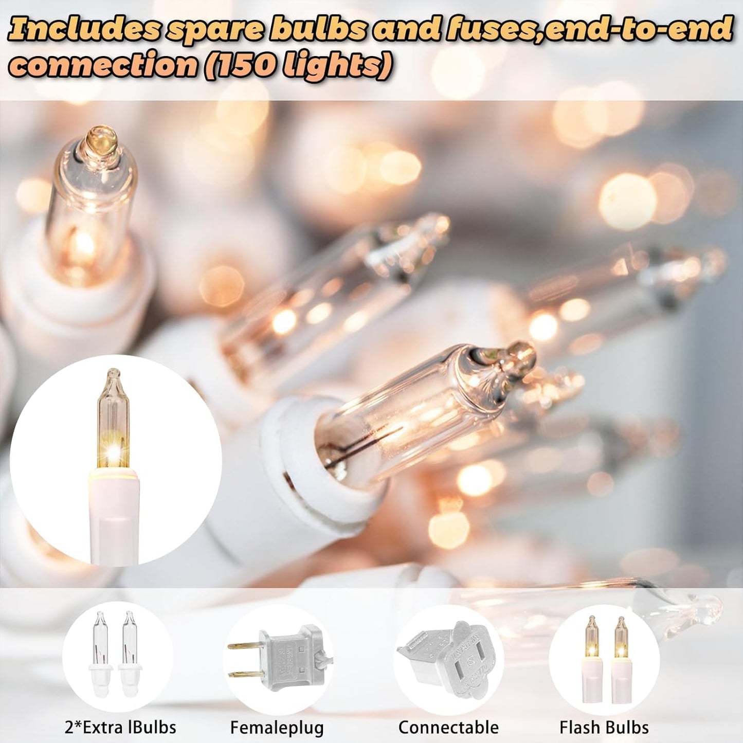 8.5 Ft 150 Icicle Lights Christmas String Lights Warmwhite Christmas Decorations Plug In Waterproof Outdoor Indoor Decor For Xmas  Thanksgiving Day  Party  Patio  Courtyard  Window  Fence Decor