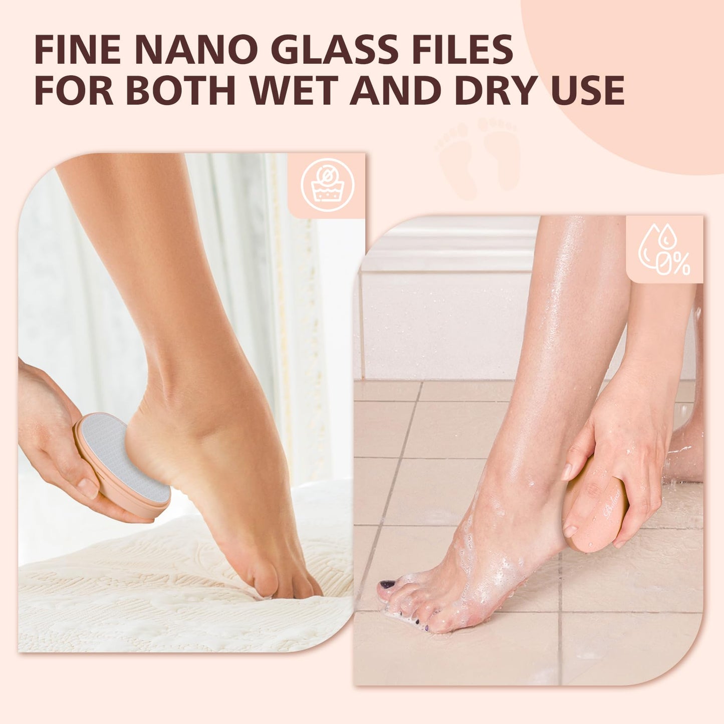 BALUCA Glass Foot File Callus Remover for Feet - Nano Glass Foot Scraper Scrubber Dead Skin Removal for Cracked Heels,Profession