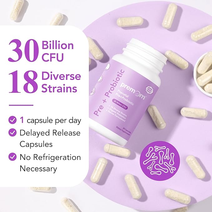 Premom Multivitamin for Women + Prenatal DHA Fish Oil + Prenatal Pre & Probiotics + Personal Fertility Lubricant for Conception 2&4 Fl Oz
