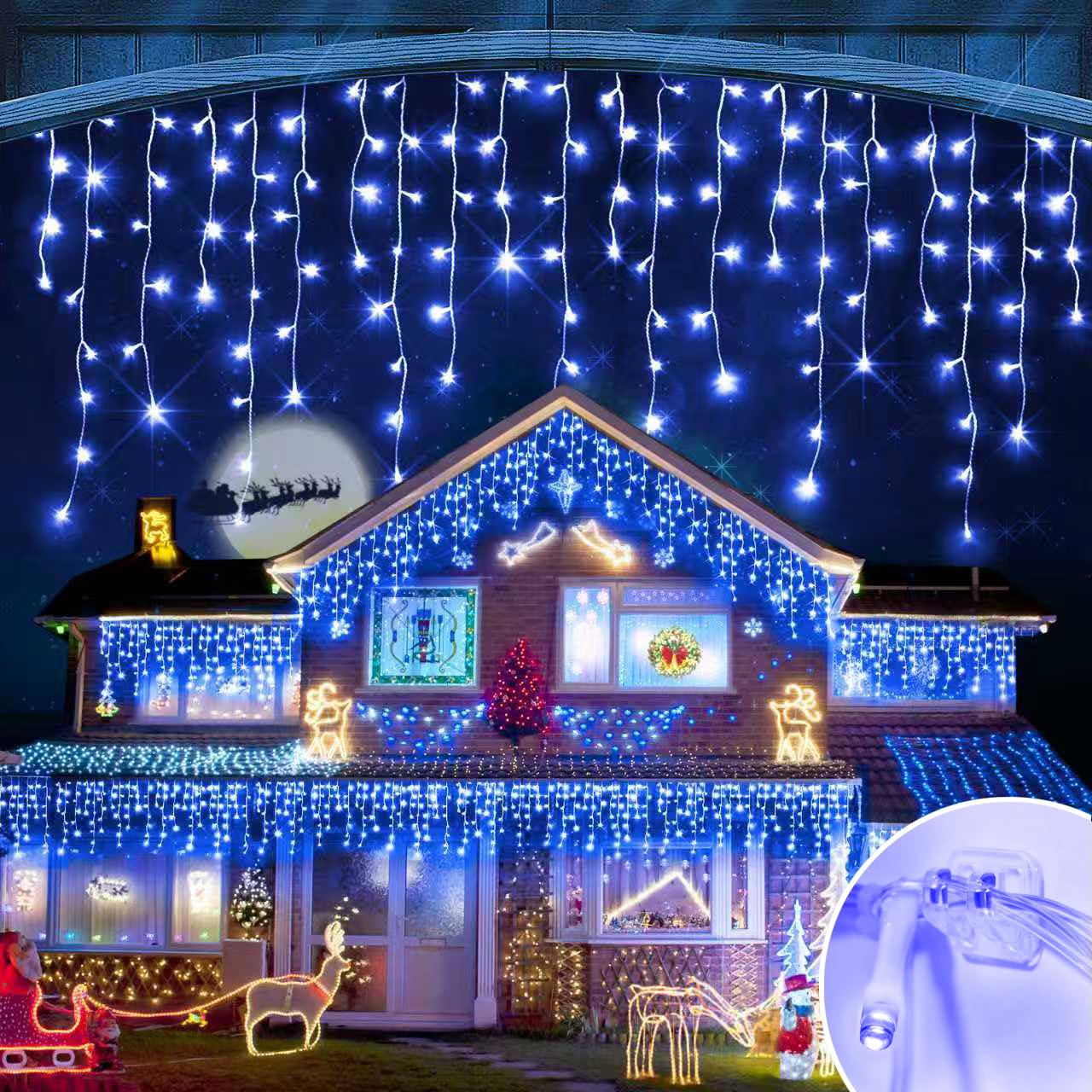 Jeayydsi 164Ft Christmas Lights Outdoor Decorations 1512Led Fairy String Light 12 Lighting Modes With Timer Memory Waterproof Christmas Light For Yard Roof Party Holiday Wedding Garden Decor