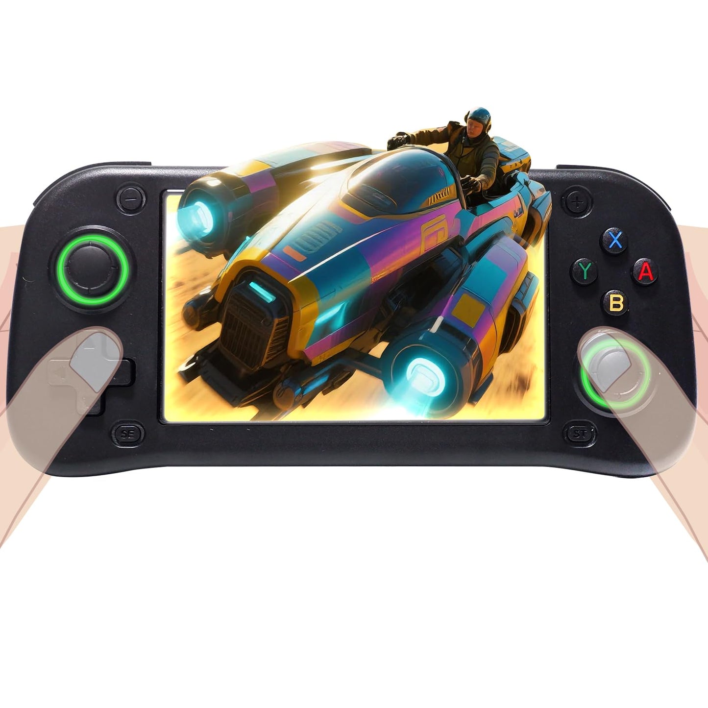 G28 Retro Handheld Game Console, 4.3" IPS Screen, 64GB Memory Card with 14000+ Games, 19 Emulators, 3000mAh Battery, OTG Support, 3D Joystick, Built-in Headphone Jack, Retro Gaming Console for Adults