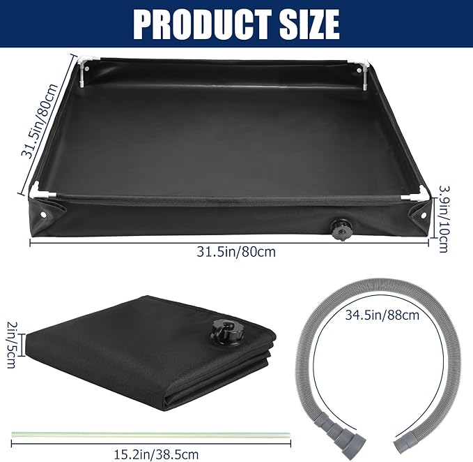 TOBWOLF Portable Shower Pan,Foldable RV Camping Shower Base Outdoor & Indoor,Temporary Showers Floor to Keep Feet Clean for RV, Tent, Awning, Camping, Beach
