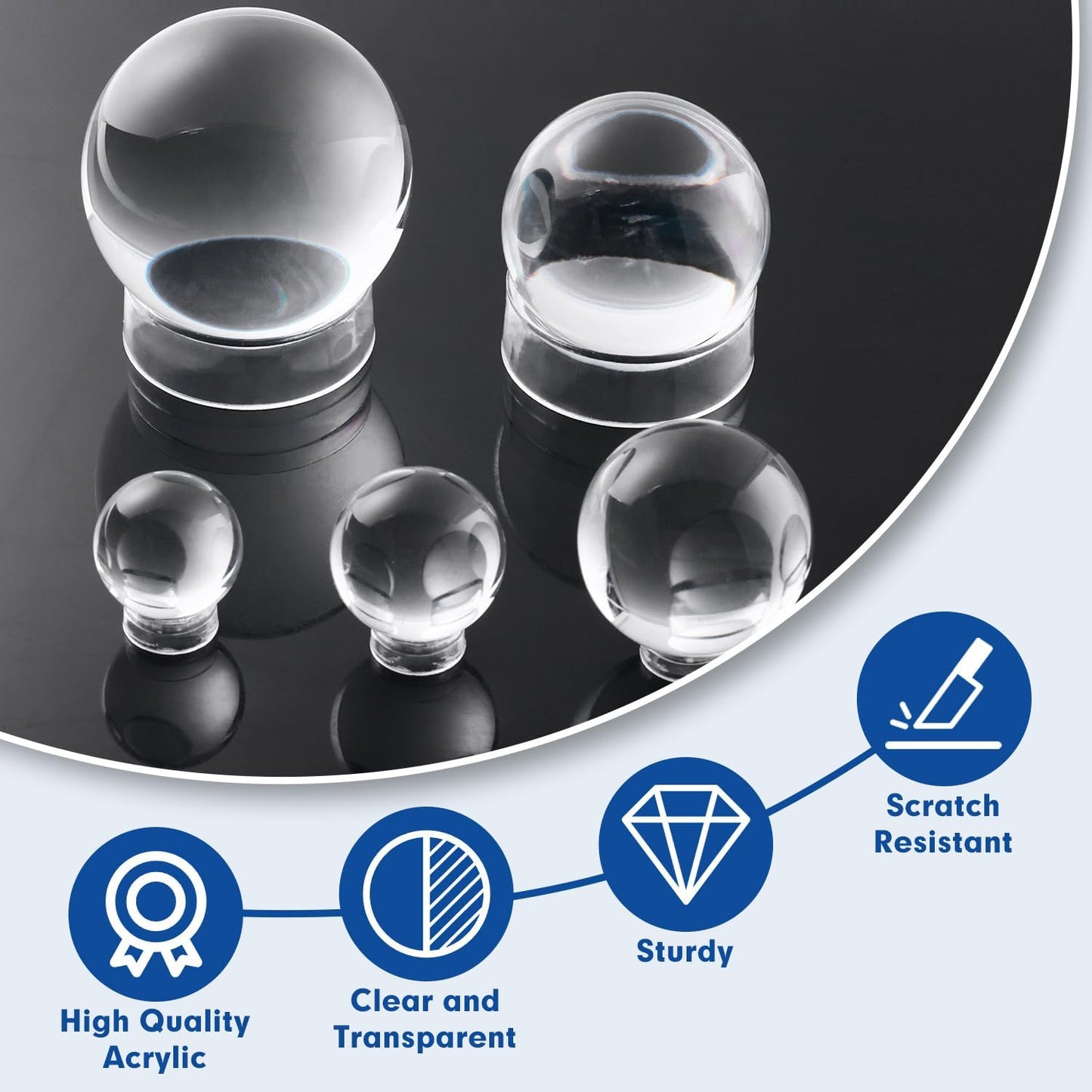 100 Pcs Baseball Holder Ring Stand 0.6/1.22 Inch Round Acrylic Stands, Small Display Stand Ring Clear Sphere Holder for Small Balls, Baseball, Golf Ball, Crystal Ball, Egg Stand, Marble, Softball