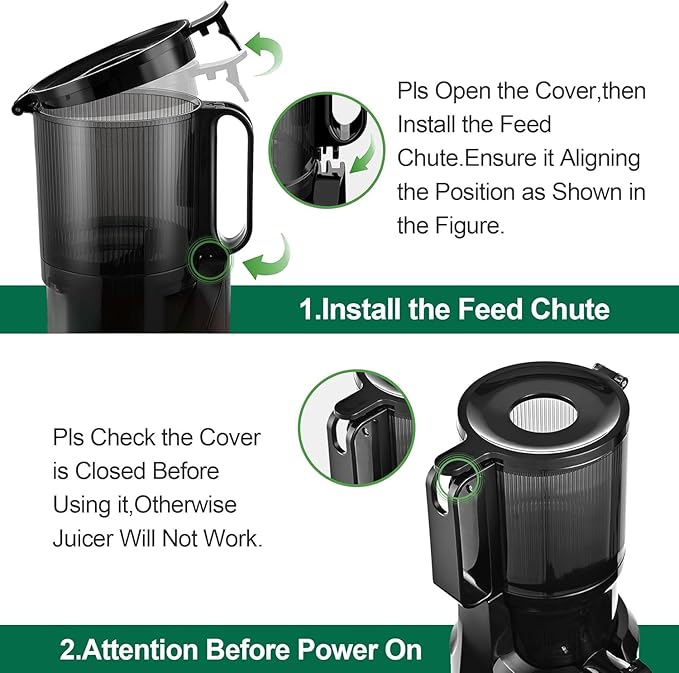 Juicer Machines,Fretta Cold Press Juicer with 4.25" Large Feed Chute,Fit Whole Fruits & Vegetables,High Juice Yield,BPA-Free,Tritan PCTG Material,Black