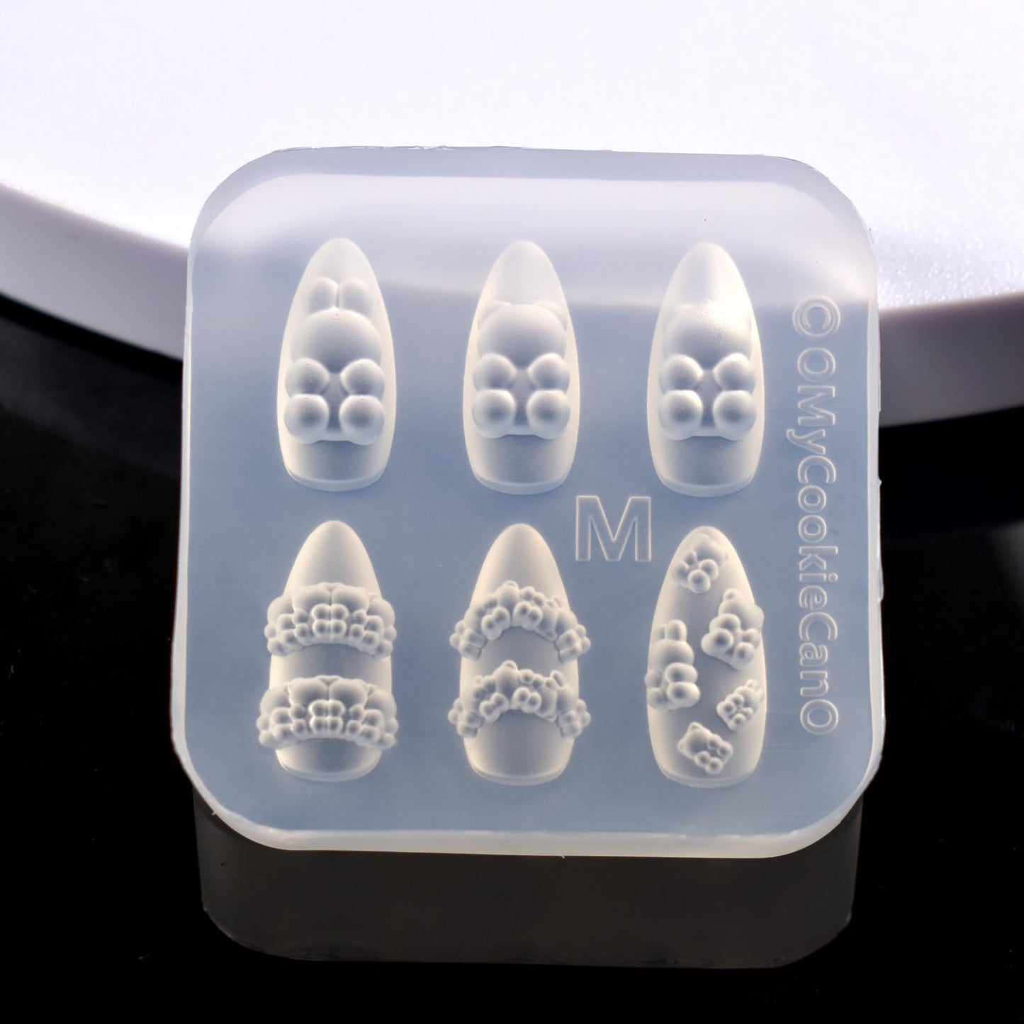Silicone Nail Art Molds Cute Little Bear Charm Design Carving Template Resin Mold Nail Accessories for Women DIY Manicure Suppli