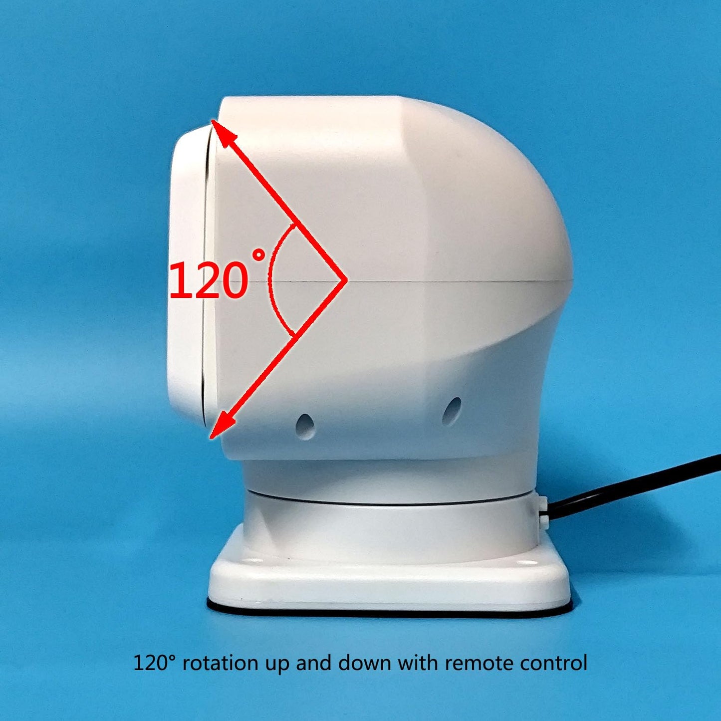 JIUHUAN LED Search Light 70W 7 Inch 360° Rotating Remote Control Waterproof White Model JH116-70W-Laser-W