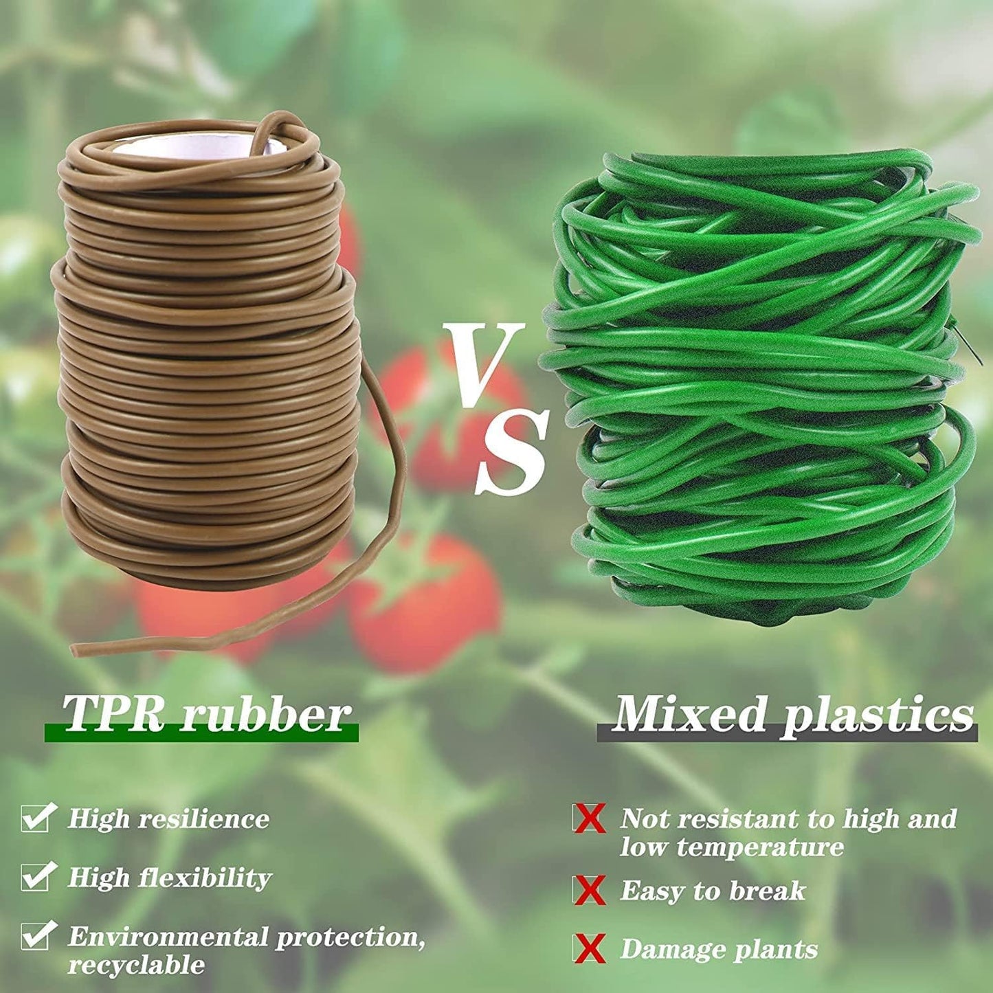 Decoroca Soft Plant Ties for Support - 65.6' Reusable Waterproof Plant Wire, Garden Twist, Office Organization and Decoration Binding（2pcs/Brown）