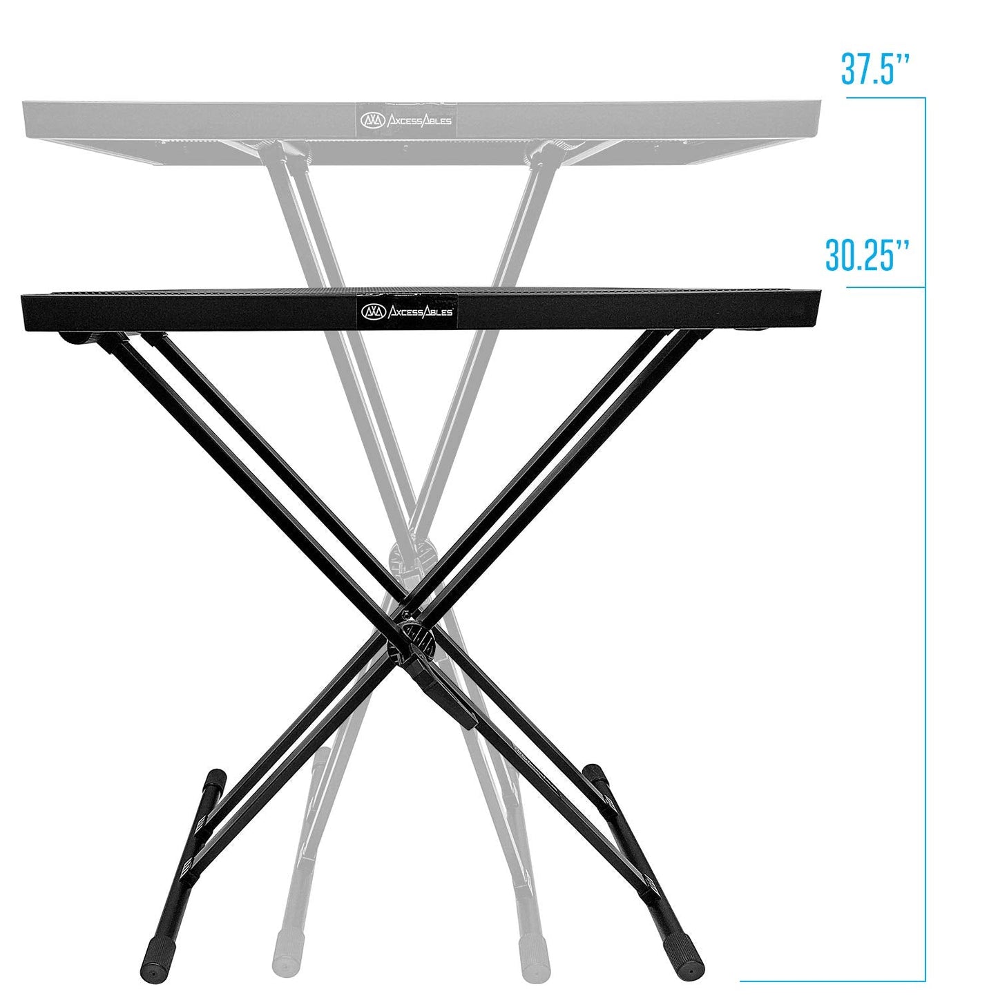 Axcessables Light Weight Portable Dj Table Stand With Gig Bag | X Style Keyboard Stand, Tabletop Dj Desk With Travel Case | Dj T