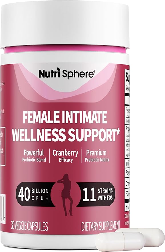 Women’s Probiotics Capsules with Cranberry & Prebiotics – 40 Billion CFU, 11 Strains for Vaginal Health Female Intimate Wellness*