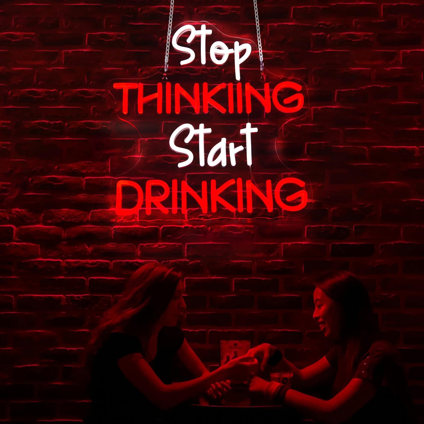 Ebdobgbs Stop Thinking Neon Sign Led Neon Lights Neon Signs For Wall Decor Light Up Sign For Birthday Party Club Gift