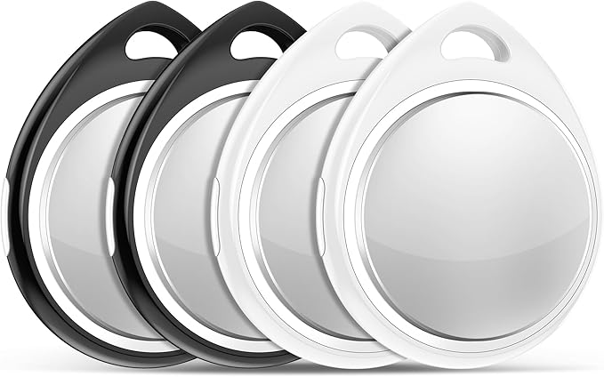 4 Pack Tracker Tags [Apple MFi Certified] Bluetooth Air Tracker Pair with Apple Find My (iOS Only) Smart Tracking Tags Key...