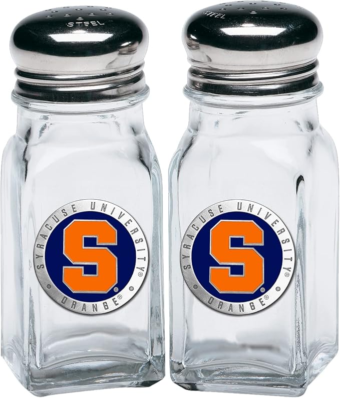 Heritage Pewter Syracuse Salt and Pepper Shaker Set of 2 Bottles | Expertly Crafted Pewter Glass