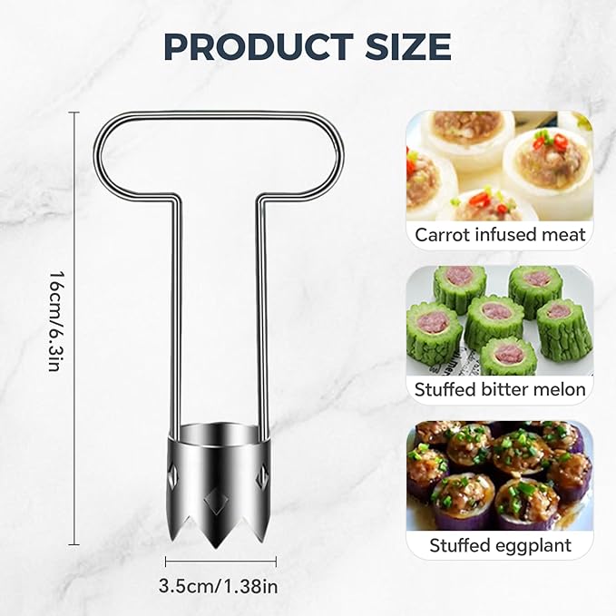 Red Bell Pepper Seed Corer, Stainless Steel Fruit & Vegetable Corer Tool, 2-Pack