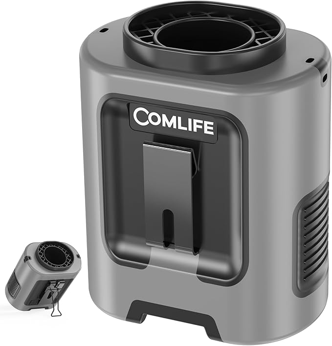 COMLIFE Portable Mini Waist Fan - Rechargeable Clip on Wearable Belt Fan, Max 25H Cooling,4 Speeds 13000RPM Turbo Hands-Fr...