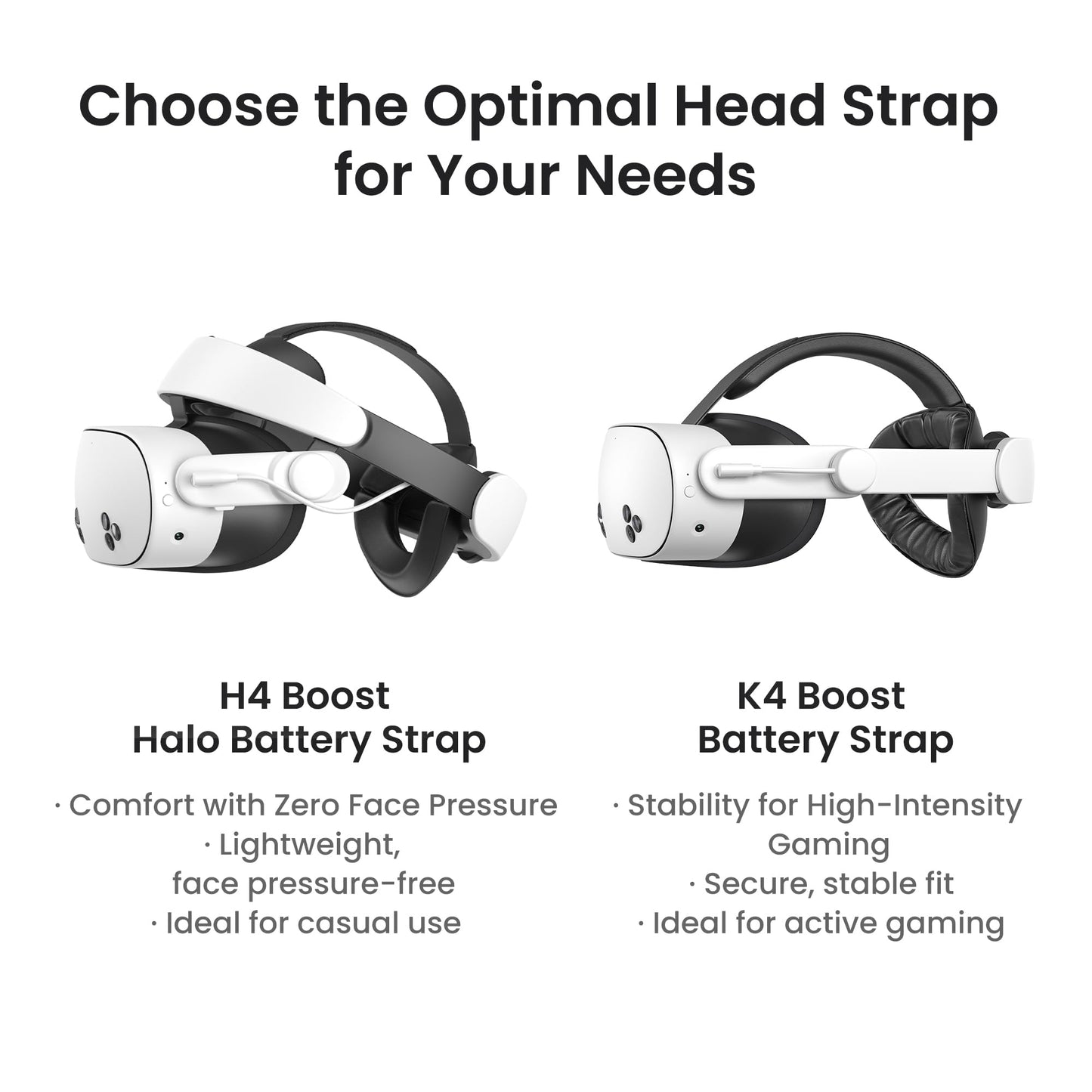 KIWI design K4 Boost Battery Head Strap for Meta Oculus Quest 3/3S, Adjustable VR Headband Accessories with Dual Charge, Extend Playtime & Reduce Facial Stress