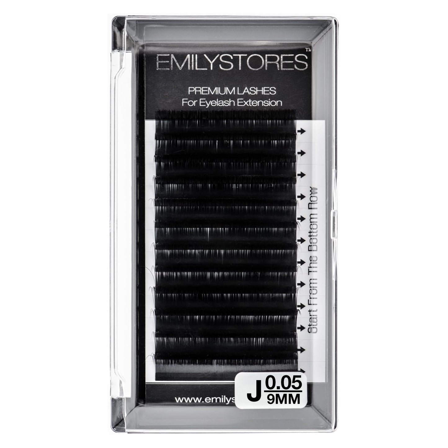 EMILYSTORES Lash Extensions 0.05mm Thickness J Curl 9mm Length Light-weight Volume Eyelashes For Eyelash Extensions(0.05,J,9mm)