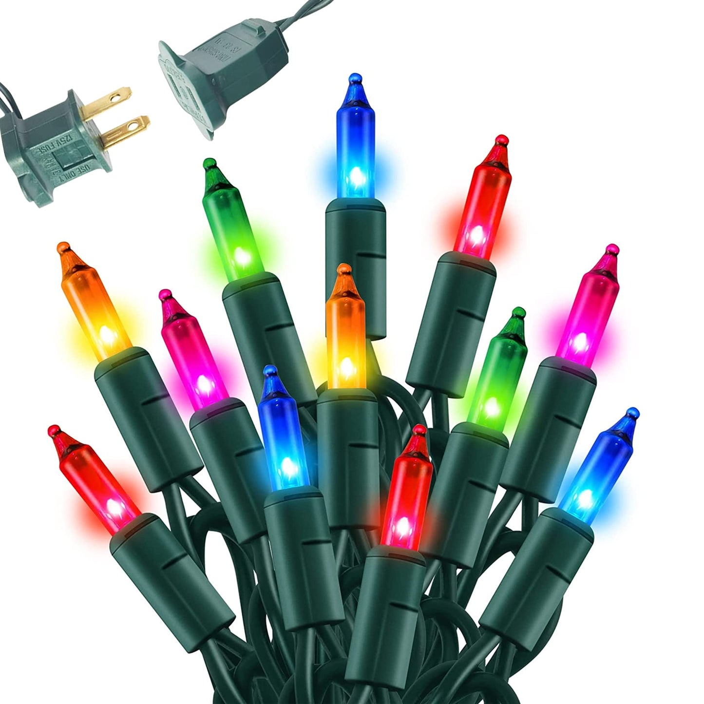 Dazzle Bright Multi-Colored Christmas Mini String Lights, 20FT, 100 Count, Waterproof, Model ZF-100-2/SB