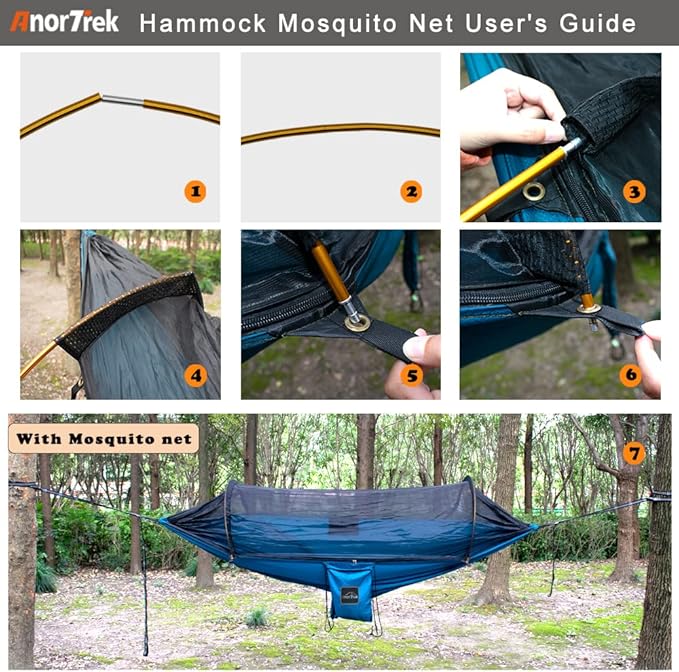 Professional Camping Hammocks with Mosquito Net, Lightweight Double for Camping, Hiking & Backpacking | Includes Two 10 FT Tree Straps, 230T Nylon Design