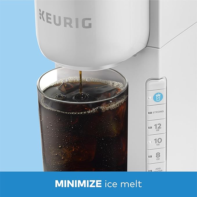 Keurig K-Iced Single Serve Coffee Maker – Brew Over Ice Button, Compact Design, Perfect Holiday Gift for Iced Coffee Lovers, White