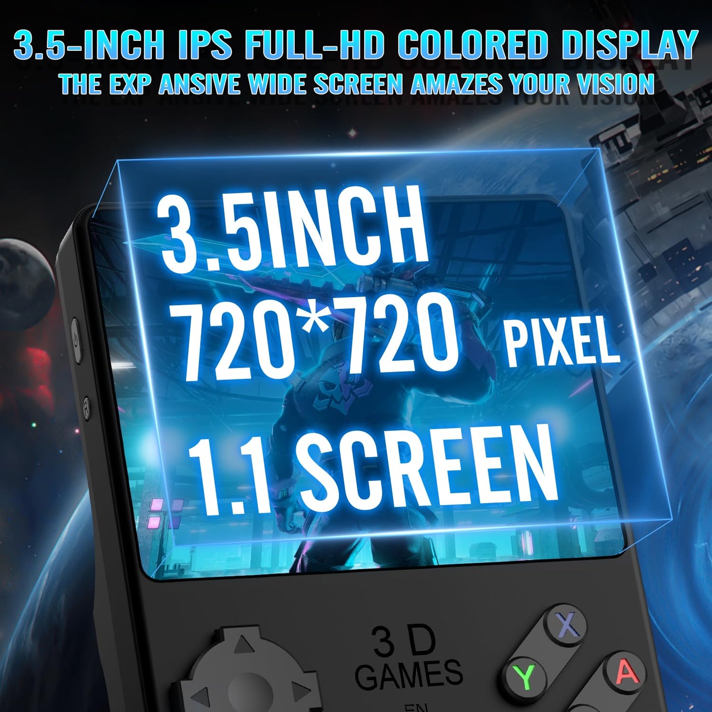 Hugawello R40 PRO Handheld Device, 35000 in 1 high-Definition Gaming mini Retro Video Console, 3.5-inch IPS Screen, 256GB RAM, 45 Built-in emulators, 3800mAh Battery (Black 256GB)